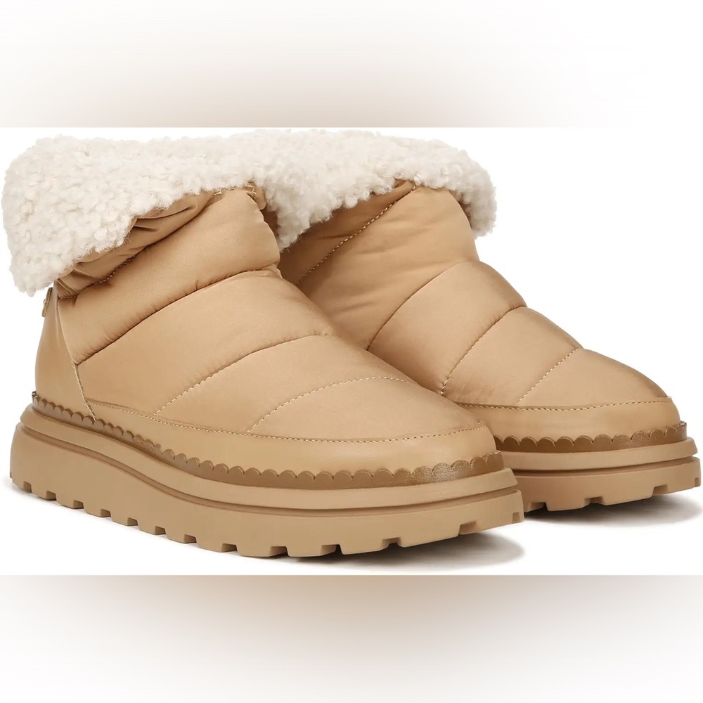 Sam Edelman Tan Ozie Quilted Boots 7.5